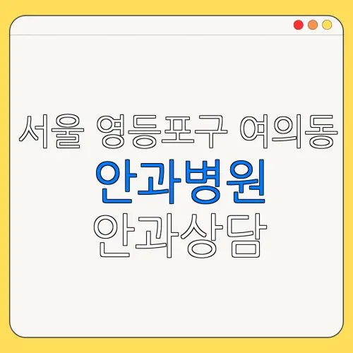 서울 영등포구 여의동 안과병원 안과상담 안과추천 | 눈침침 | 눈건강