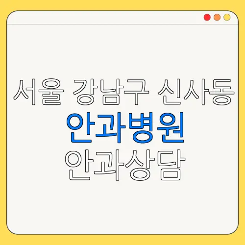 서울 강남구 신사동 안과병원 안과상담 안과추천 | 눈침침 | 눈건강