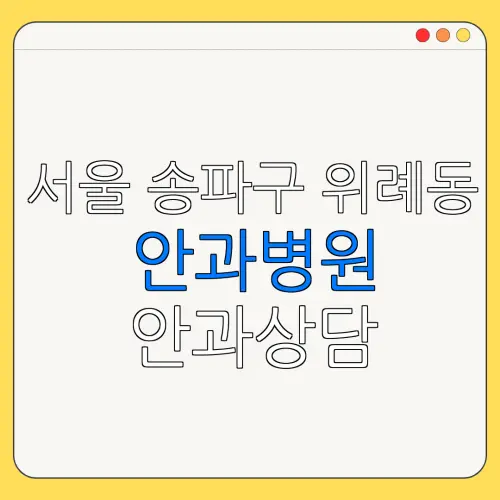 서울 송파구 위례동 안과병원 안과상담 안과추천 | 눈침침 | 눈건강