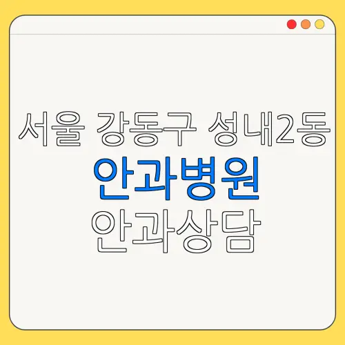서울 강동구 성내2동 안과병원 안과상담 안과추천 | 눈침침 | 눈건강