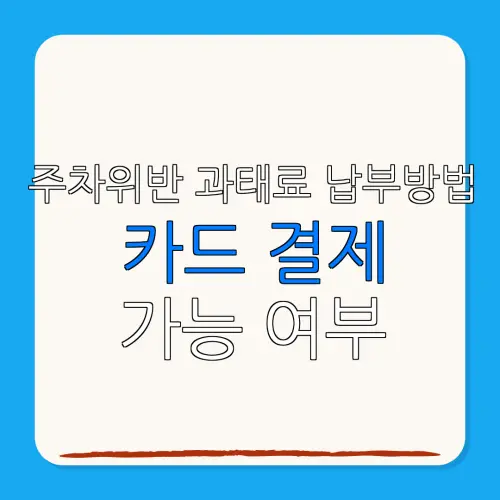 주차위반 과태료 납부방법카드 결제가능 여부