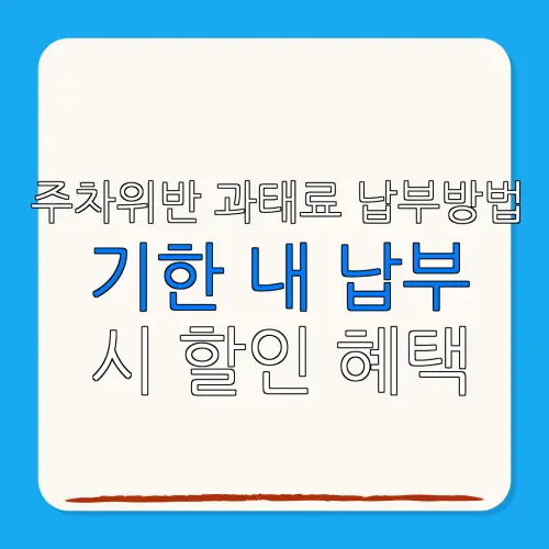 주차위반 과태료 납부방법기한 내 납부시 할인 혜택