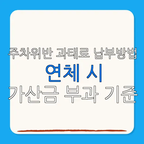주차위반 과태료 납부방법연체 시가산금 부과 기준