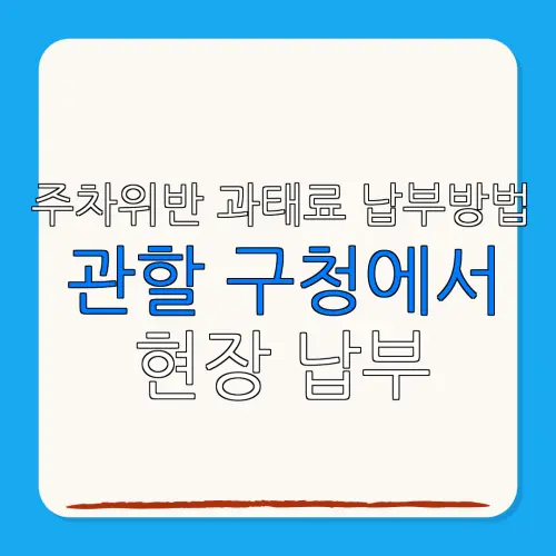 주차위반 과태료 납부방법관할 구청에서현장 납부