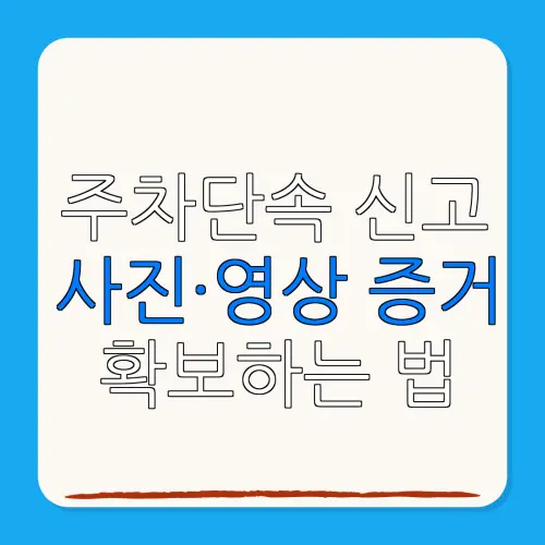 주차단속 신고사진·영상 증거확보하는 법