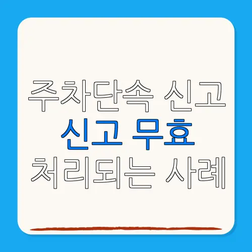 주차단속 신고신고 무효처리되는 사례