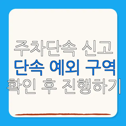 주차단속 신고단속 예외 구역확인 후 진행하기
