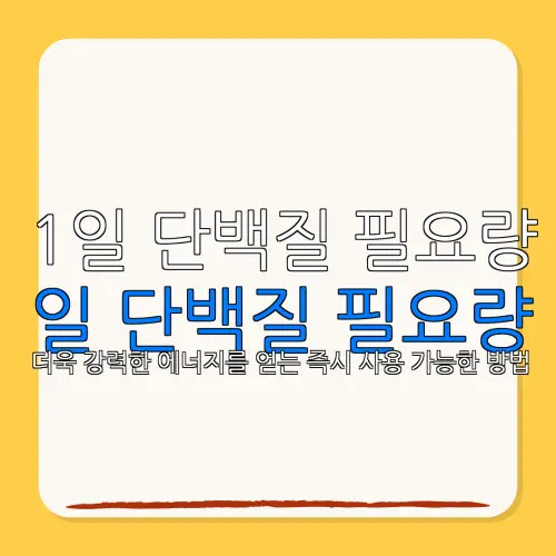 1일 단백질 필요량일 단백질 필요량더욱 강력한 에너지를 얻는 즉시 사용 가능한 방법