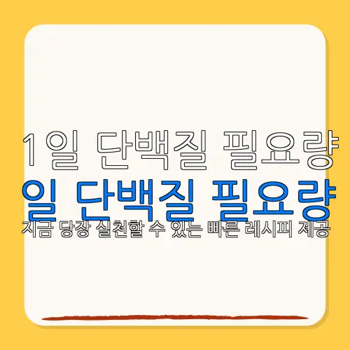 1일 단백질 필요량일 단백질 필요량지금 당장 실천할 수 있는 빠른 레시피 제공
