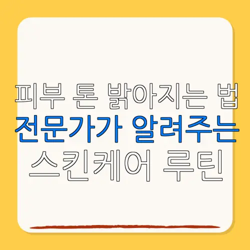 피부 톤 밝아지는 법전문가가 알려주는스킨케어 루틴